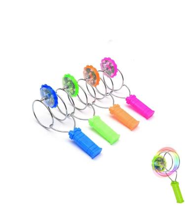 4 pieces of retro bright roundabout LED circle magnetic gyro wheel bright LED magnetic girge LED gyroscope gyroscope toy bright spinning gyro for party random color