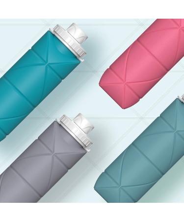 SPECIAL MADE Collapsible Water Bottle - Leakproof Valve, Reusable BPA Free Silicone, Foldable for Sport Gym Camping Hiking Travel - Lightweight & Durable 20oz 600ml (Grey) - Buy Online on SooperMarket.com