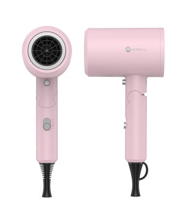 Slopehill Hair Dryer 1800W Professional Ionic Hairdryer for Hair Care 3 Magnetic Attachments for Home Salon Travel (Pink)