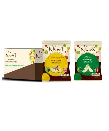 Nim's Selection Box: Air Dried Pear And Pineapple Crisps - 6 Packs Each - Crisps multipack box Of 12