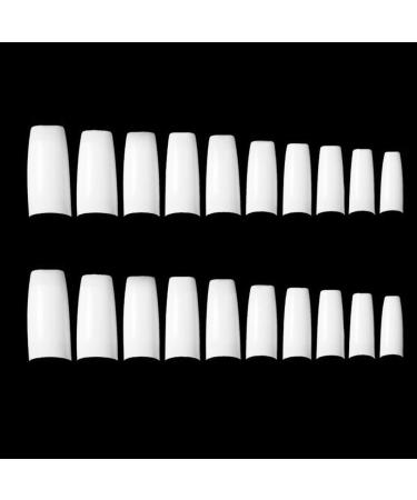 Pack of 500 Artificial Nail Tips French Acrylic Style UV Gel Fake Nail Full Cover Artificial Fingernails Tip Fake Art Nails Suitable for Both Beginners & Experienced Nail Artists White