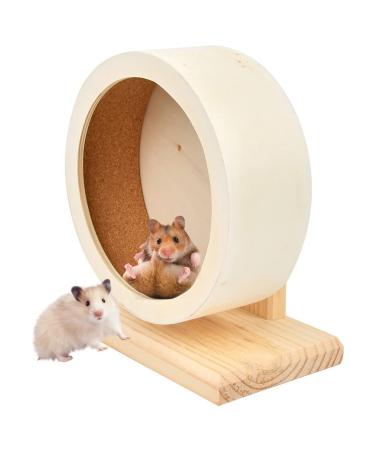 GEMCAM Wooden Hamster Wheel Silent Hamster Exercise Wheel Non Slip Run Disc for Syrian Hamsters Gerbils Rat Mice Dwarf Small Chinchilla (15CM)