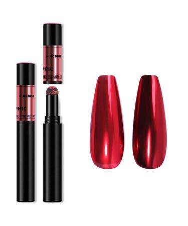 Chrome Nail Powder Pen - Air Cushion Nail Powder Pen With Mirror Effect Glitter Nail Art Pens Eyeshadow Pens MCB-08