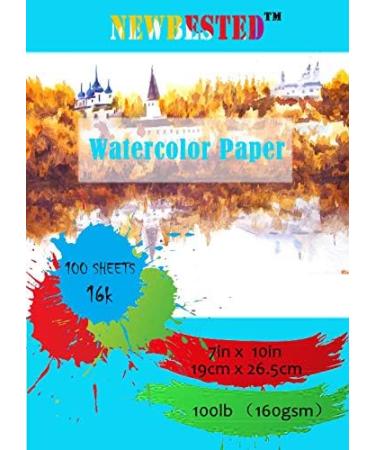 100 Sheets White Watercolor Paper Bulk Pack - 10 x 7 Inch Cold Press for Artists and Students - Buy Online on SooperMarket.com
