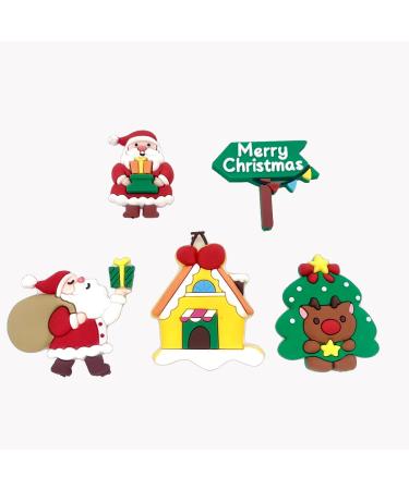 Merry Christmas Cake Topper 5pcs Christmas Cupcake Topper for Christmas Theme Party Cake Cupcake Santa Clause Xmas Tree - Buy Online on SooperMarket.com