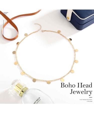Zoestar Boho Sequins Head Chain Gold Hair Jewelry Festival Prom Headpiece Bridal Tassel Hair Accessories Fashion Headband for Women and Girls - Buy Online on SooperMarket.com
