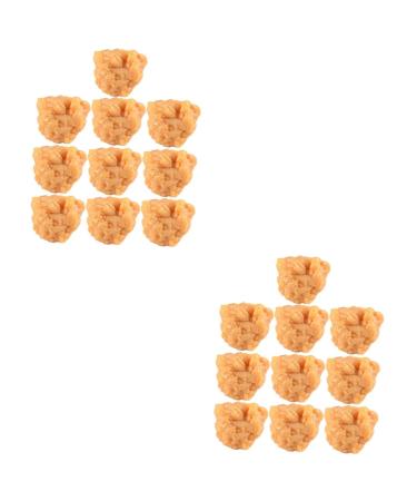 Vaguelly 20 Pcs Simulation Popcorn Chicken Fake Chicken Simulated Roasted Chicken Nuggets Chicken Nuggets Fake Desk Top Decor Realistic Meat Model Toys for Child Pvc Food Chicken Wings 3X2.5X2CMx2pcs 1