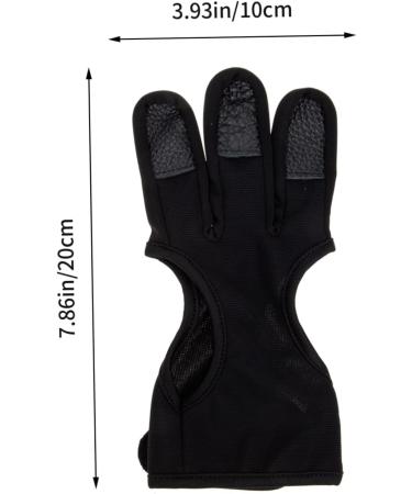 Anneome Archery Finger Stall Mittens Bow and Finger Glove Three Finger Archery Gloves Leather Gloves Archery Equipment Portable Shooting Glove Wear-resistant Archery Equipment Black Major 20x10cm Black - Buy Online on SooperMarket.com