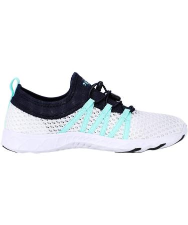 Aleader Women's Mesh Slip On Water Shoes 8 - White/Navy/Blue | Lightweight & Breathable - Buy Online on SooperMarket.com