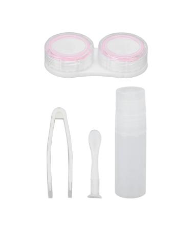 Huairdum travel contact lens container mirrored appearance easier portable contact lens container made of plastic for individual use (pink)