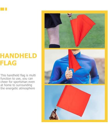 3pcs Stainless Steel Referee Flags Set for Soccer, Volleyball, Football - Red, Green, Yellow | Sports Training & Safety Commander Hand Flags - Buy Online on SooperMarket.com