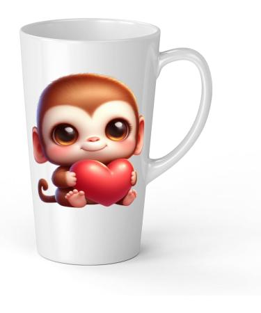 White Ceramic Baby Monkey Mug - Large 483 ml Perfect for Hot Chocolate or Milk Fun and Easy to Use - Buy Online on SooperMarket.com