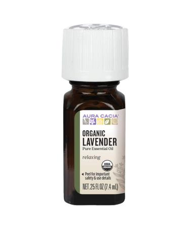 Aura Cacia Pure Essential Oil Organic Lavender .25 fl oz (7.4 ml)
