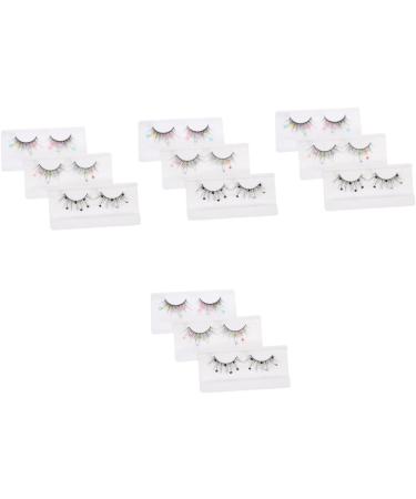 minkissy 12 Pairs Sequin False Eyelashes Pride Outfit Natural False Lashes Cosplay Colored Eyelashes Color Lashes Fake Lashes Natural Pride Makeup Imitation Miss Flash Flower Stickers - Buy Online on SooperMarket.com