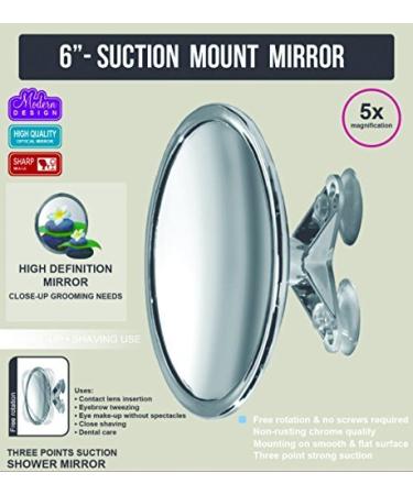 5X Magnifying Vanity Makeup Mirror with 6-Suction Mount - Pivoting and Rotating Design - Buy Online on SooperMarket.com