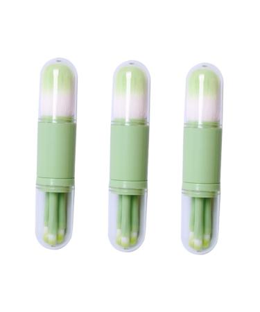 FOMIYES 3 Sets Telescopic Makeup Brush Tools Makeup Cosmetic Brush Dual Headed Cosmetics Brush Makeup Loose Powder Brush Portable Makeup Brush Double Brush Girl Artificial Fiber