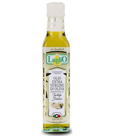 Olio Luglio - White Truffle Olive Oil (250 ml) | Extra Virgin Olive Oil | White Truffle Essence | Cold Pressed | Glass Bottle (250 ml) A. White Truffle Essence - 250ml