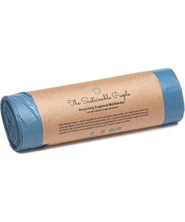 TSP Recycling Train strap - at least 90% from post -consumer waste (PE) - Blue Angel certified - safe & tear -resistant - for the residual waste and the recycling collection (35 liters (15 pieces)) 35 l (15 pieces)