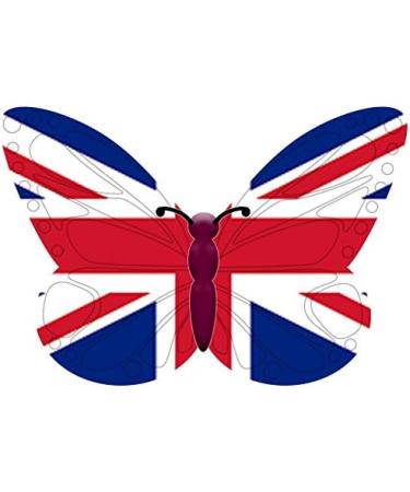 24 Edible Pre-Cut Wafer Butterfly Cake Toppers: Union Jack - Buy Online on SooperMarket.com