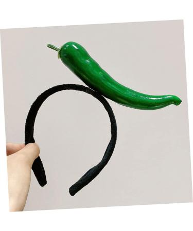 SKISUNO Chili Hair Hoop Headband Hair Accessories for Kids Chili Pepper Hat Chili Design Hair Hoop Fruit Man Elastic 1 count (Pack of 1) Green - Buy Online on SooperMarket.com