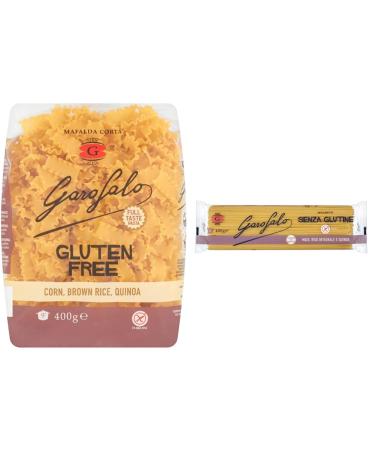 Garofalo Gluten Free Mafalda Corta Pasta 400g & Gluten Free Spaghetti Pasta 400g + Gluten Free Spaghetti Pasta 400g