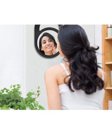 Shatterproof Unbreakable Hand Mirror with Anti-Slip Silicone Handle Grip - Black - Buy Online on SooperMarket.com