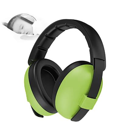 YANKUIRUI Ear Defenders Baby Noise cancelling headphones For Age 0 To 3 Years Toddlers at Plane Firework Concert Cinema Green