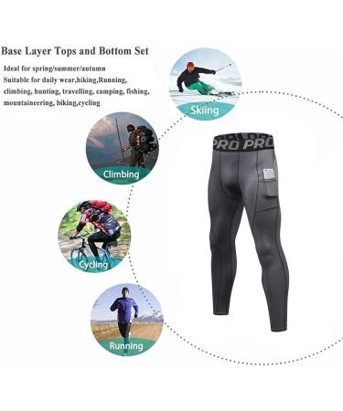 YUSHOW Men's Compression Pants 2 Pack - Running Tights & Workout Leggings - Summer Cool Dry Baselayer - X-Large Black+Grey - Buy Online on SooperMarket.com