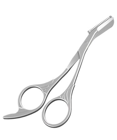 Eyebrow Scissors with Comb 5.63" Stainless steel Brow Scissors Rustproof Eye Brow Trimmer for Ladies Trimming Scissors with Non slip Handle for Home Travel Brow Scissors