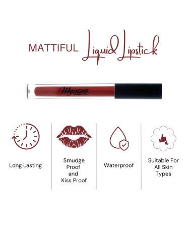Mynena Red Matte Lipstick - Long-Lasting, Waterproof & Gluten-Free | Elle - Buy Online on SooperMarket.com