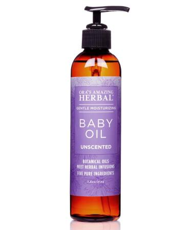 Ora's Amazing Herbal Calendula Baby Oil, Baby Massage Oil, Natural Baby Oil, Cradle Cap, Baby Hair Oil, Baby Scalp Oil, Infant Massage Oil with Organic Jojoba, Baby Acne, Unscented Baby Oil Baby Oil 7.5 oz