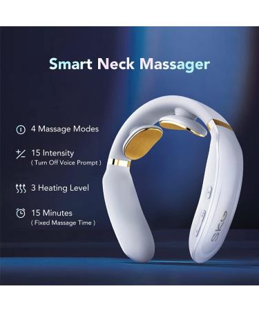 SKG K6 Cordless Electric Neck Massager with Heat | 4 Modes 15 Levels | Deep Tissue Trigger Point Massage for Home, Office, Car | White - Buy Online on SooperMarket.com