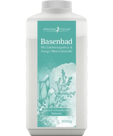 Effective Nature Basenbad - 3000 g - with Sango -sea scoral - for smooth skin - regenerating after sport - supports your Basenkur (foot bath full bath or wrap) - without additives 3 kg (1 Pack)