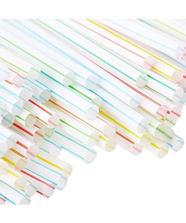 RETYLY 1500 Pcs Flexible Plastic Straws Striped Multi Colored Disposable Straw 8 inch Long - Buy Online on SooperMarket.com