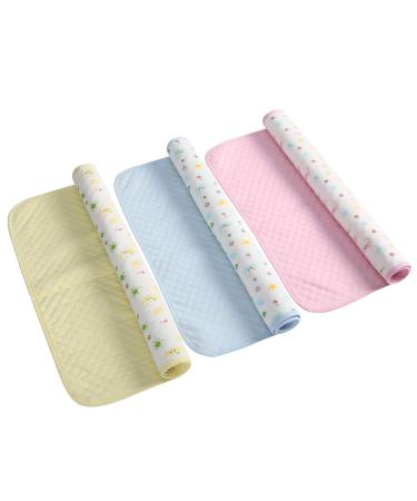 Eco-Friendly Baby Waterproof Mattress Pad - Breathable Reusable Cotton Cover (3 Pack XL 70x105 cm) in Pink/Blue/Yellow - Buy Online on SooperMarket.com
