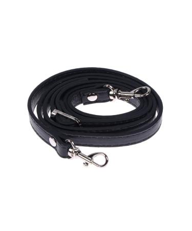 RAYNAG Adjustable Purse Strap Replacement Leather Handbag Shoulder Strap Replacement with Silver Metal Swivel Hooks, Black Black With Silver Hardware Length: 47.2inch/120cm