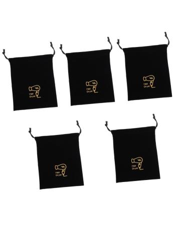 Hemoton 5pcs Hair Dryer Storage Bag Backpack Black Anti-scratch Hairdryer Bags Home Hair Dryer Bags Shopping 30X26X1CMx5pcs Blackx5pcs