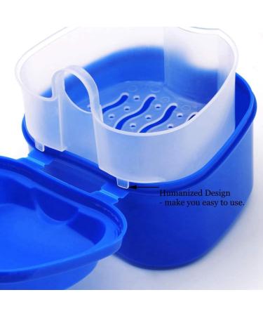 Buy 2x Dark Blue Prostheses Suitcase & Bath Box Storage for False Teeth | Travel-Friendly Prosthesis Solutions - Buy Online on SooperMarket.com
