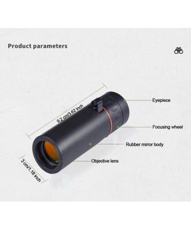 ZUZU Babe Pocket Monocular Telescope for Adults - Mini High Powered Handheld Monocular for Bird Watching, Hunting, Camping, Hiking, Live Concerts - Black - Buy Online on SooperMarket.com