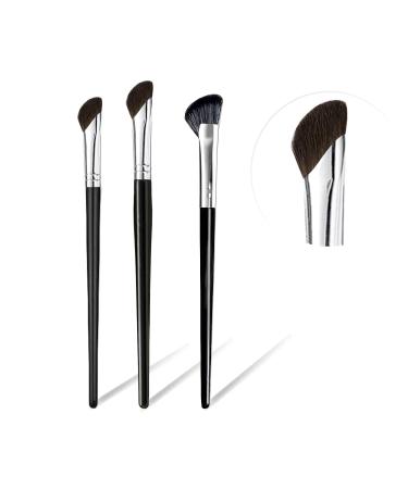 Nose Contour Brush Angled Concealer Brush Under Eye Makeup Brush Set Half Fan-shape Eyebrow Blush Brush Highlighter Brush Contour Brushes for Blending Liquid Cream Powder Cosmetics