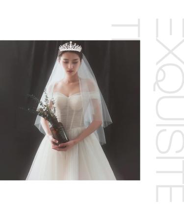Frcolor Crystal Tiara Crown Rhinestone Wedding Bridal Headband with Veil & Comb - Buy Online on SooperMarket.com