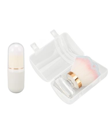 Premium Makeup Brush Transparent Handle Capsule Shape Artificial Fiber Ideal for Loose Powder and Blush