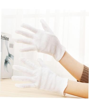 PLAFOPE 12 Pairs Moisturizing Jewelry Inspection Lab Glove Hand Hair Salon The Ove Glove Stretchable Lining Glove Cotton White L1:23X10cm White - Buy Online on SooperMarket.com