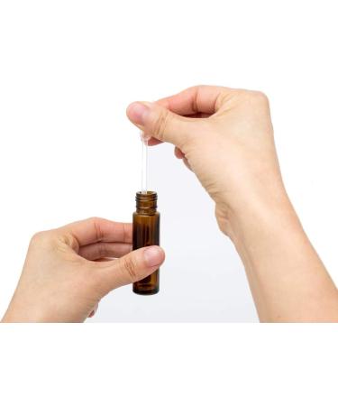 ZEJIA 10ml Amber Glass Essential Oil Roller Bottles 6Pack with Stainless Steel Roller Ball and Droppers - 10-6pcs Brown - Buy Online on SooperMarket.com