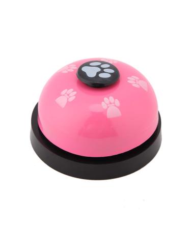 Pet training bells iron robust durable cute cartoon pet bell dog puppy pet peting training bells dog door bell for dog cat (pink)