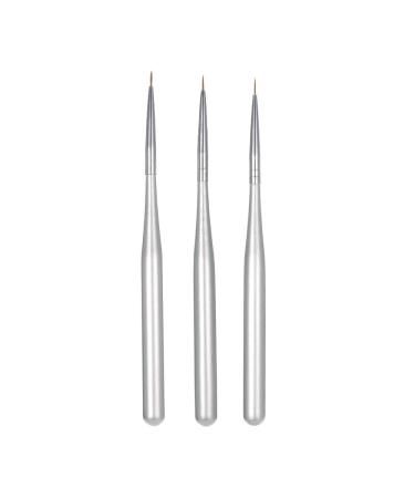 3/Set Professional Acrylic Nail Art Brush Set NAL Art Painting Brush for UV Gel Builder Nail Drawing Line (#1)