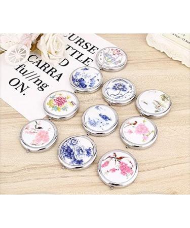 Blue and White Porcelain Compact Mirror | Magnifying Makeup Travel Mirror | Unique Gift for Women - Buy Online on SooperMarket.com