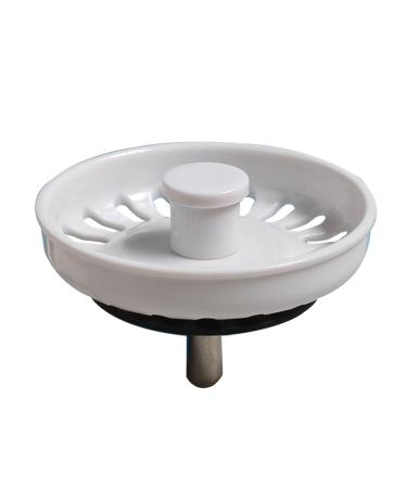 White Sink Plug Kitchen Sink Strainer Plug Waste Plug Basin Water Seal Plug Durable Smooth Maintenance Convenient Sink Stopper