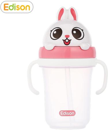 Edison Friends 3D Non-Spill Straw Cup - BPA Free, Platinum Silicone, White Rabbit Design | 10.1 Oz - Made in Korea - Buy Online on SooperMarket.com