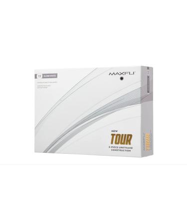 Maxfli 2023 Tour White Golf Balls-12 Pack-Center Gravity Balanced, Soft Cast Urethane, Fast Core, Dual Lonomer Mantle,Tetrahedron Dimple Pattern